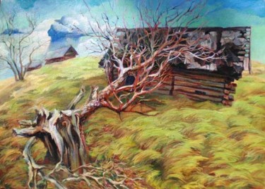 Картина под названием "tree" - Irina Danenova, Подлинное произведение искусства, Масло