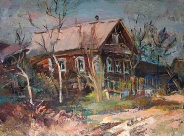 Картина под названием "village" - Irina Danenova, Подлинное произведение искусства