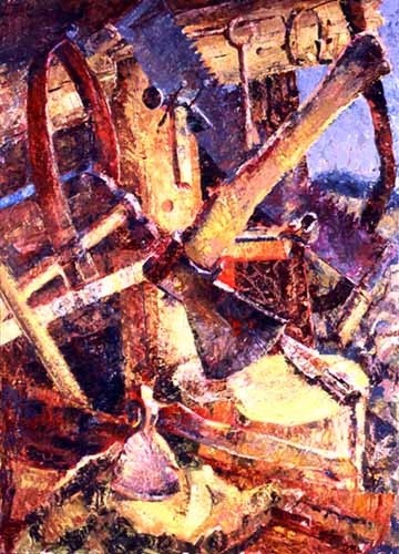 Картина под названием "axe 2" - Irina Danenova, Подлинное произведение искусства, Масло
