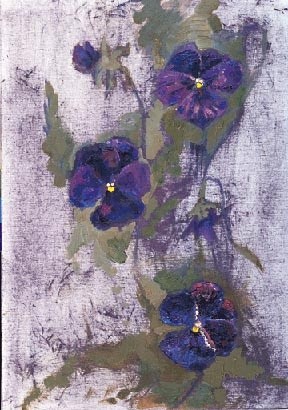 Картина под названием "flower" - Irina Danenova, Подлинное произведение искусства, Масло