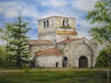 Peinture intitulée "abbaye de Jourcey" par Daniele Tardy, Œuvre d'art originale, Huile