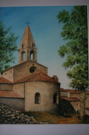 Peinture intitulée "Chevet de l'abbaye…" par Daniele Tardy, Œuvre d'art originale, Huile