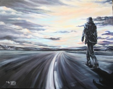Peinture intitulée "Fantôme 3: La route…" par Daniele Tardy, Œuvre d'art originale, Huile