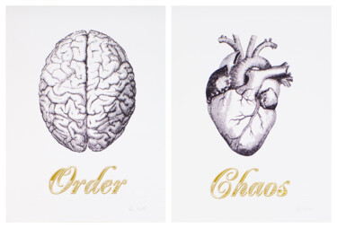 Gravures & estampes intitulée "Order Chaos Black S…" par Dangerous Minds Artists, Œuvre d'art originale, Sérigraphie