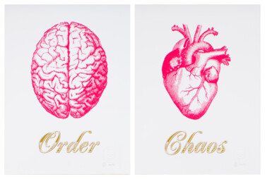 Impressões e gravuras intitulada "Order Chaos Red Sma…" por Dangerous Minds Artists, Obras de arte originais, Serigrafia