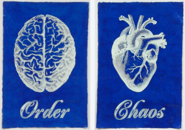 Printmaking titled "Order Chaos Blue Pr…" by Dangerous Minds Artists, Original Artwork, Screenprinting