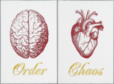 Estampas & grabados titulada "Order Chaos Red" por Dangerous Minds Artists, Obra de arte original, Serigrafía