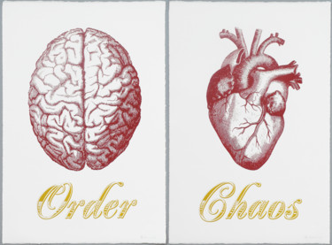 Order Chaos Red Printmaking titled "Order Chaos Red" by Dangerous Minds Artists, Original Art, Screenprinting