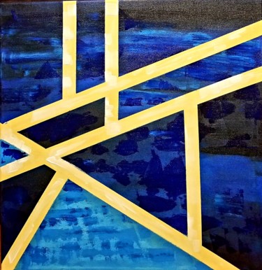 Peinture intitulée "Blue" par Dhan, Œuvre d'art originale, Acrylique