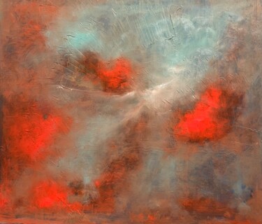 Painting titled "Red clouds again ag…" by Dani Alexsandrova, Original Artwork, Oil