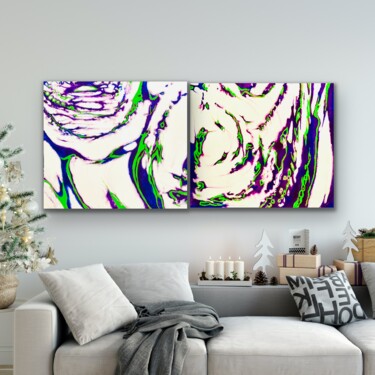 universe Diptych Peinture intitulée "universe Diptych" par Dani Alexsandrova, Œuvre d'art originale, Huile