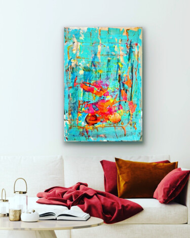 Картина под названием "Abstract art. Brigh…" - Dani Alexsandrova, Подлинное произведение искусства, Масло