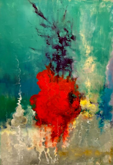 Painting titled "Emotional abstracti…" by Dani Alexsandrova, Original Artwork, Oil