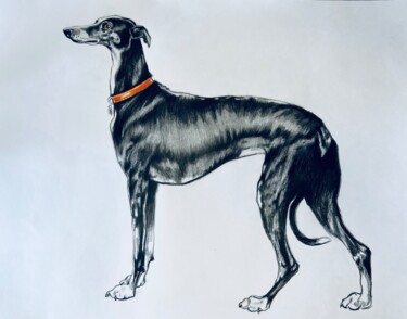 Рисунок под названием "Охотничьи собаки.Гр…" - Dani Alexsandrova, Подлинное произведение искусства, Цветные карандаши