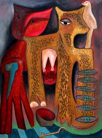 Painting titled "PRIMAL SCREAM # 2" by Dania Sierra, Original Artwork, Oil