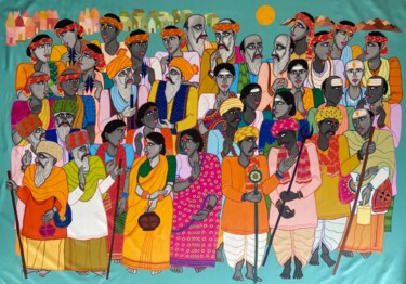 Pittura intitolato "Journey of Hopes an…" da Dhan Prasad, Opera d'arte originale, Acrilico
