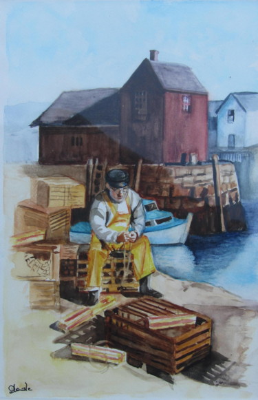 Peinture intitulée "dans-le-port.jpg" par Danièle Dayer, Œuvre d'art originale, Aquarelle