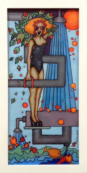 Peinture intitulée "la baigneuse.jpg" par Danie, Œuvre d'art originale, Acrylique