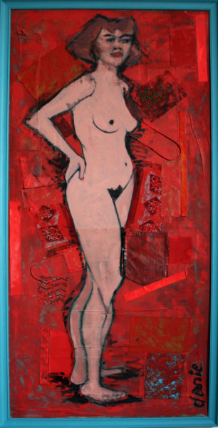 Peinture intitulée "nue-rouge.jpg" par Danie, Œuvre d'art originale, Acrylique