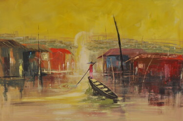 Painting titled "My arena" by Daniel Ajayi, Original Artwork, Acrylic