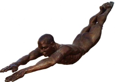 Скульптура под названием "diver" - Daniel Baharier, Подлинное произведение искусства, Бронза