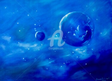 Painting titled "cosmos" by Daniel Bahuaud, Original Artwork