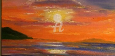 Painting titled "coucher de soleil…" by Daniel Bahuaud, Original Artwork