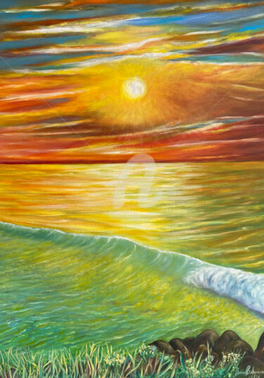 Peinture intitulée "vague à " l'âme"" par Daniel Bahuaud, Œuvre d'art originale, Huile