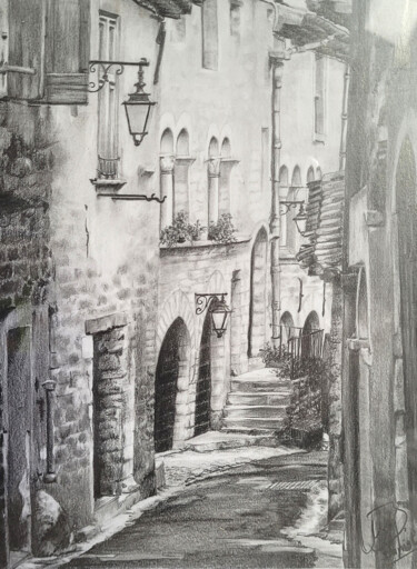 Dessin intitulée "Ruelle Saint Paul d…" par Daniel Ballavoisne, Œuvre d'art originale, Pastel