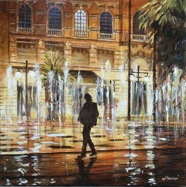 Painting titled "Place de Gaulle à A…" by Daniel Barré, Original Artwork, Oil