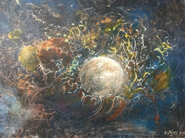 Painting titled "La grande galaxie" by Daniel Bathiard, Original Artwork, Acrylic