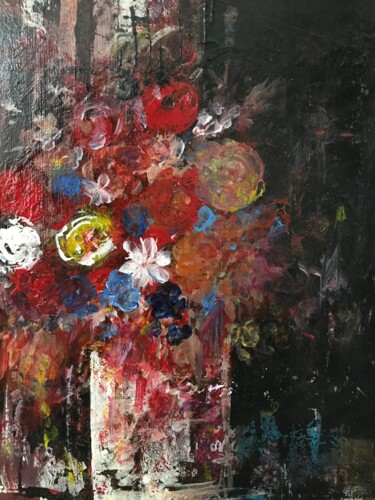 Peinture intitulée "Symphonie florale" par Daniel Bathiard, Œuvre d'art originale, Acrylique