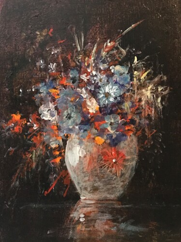 Картина под названием "Florilège 2" - Daniel Bathiard, Подлинное произведение искусства, Акрил