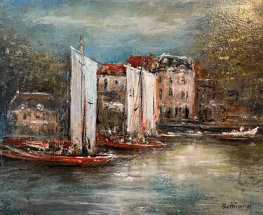 Peinture intitulée "A quai" par Daniel Bathiard, Œuvre d'art originale, Acrylique