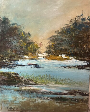 Peinture intitulée "Ma rivière" par Daniel Bathiard, Œuvre d'art originale, Huile