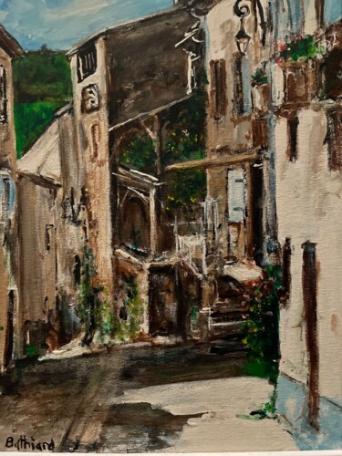 Painting titled "La petite rue" by Daniel Bathiard, Original Artwork, Acrylic