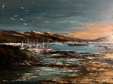 Painting titled "L'anse tranquille 3" by Daniel Bathiard, Original Artwork, Oil