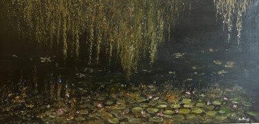 Pintura intitulada "Sous les saules 5" por Daniel Bathiard, Obras de arte originais, Óleo