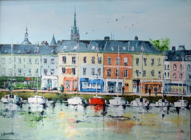 Peinture intitulée "Port de Fécamp" par Daniel Bruneaux, Œuvre d'art originale