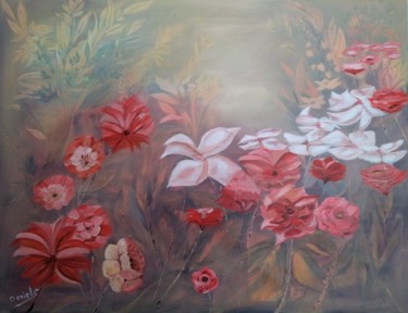 Peinture intitulée "Fleurs du matin" par Daniel.C, Œuvre d'art originale, Huile