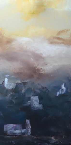 Peinture intitulée "Ciel d'orage" par Daniel.C, Œuvre d'art originale, Huile