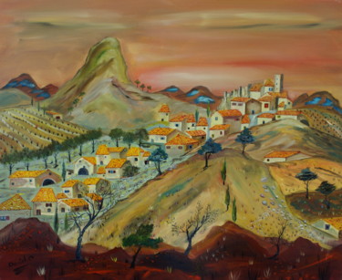 Ciel Rouge Peinture intitulée "Ciel Rouge" par Daniel.C, Œuvre d'art originale, Huile