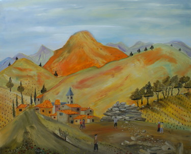 Peinture intitulée "Bugarach , le villa…" par Daniel.C, Œuvre d'art originale, Huile
