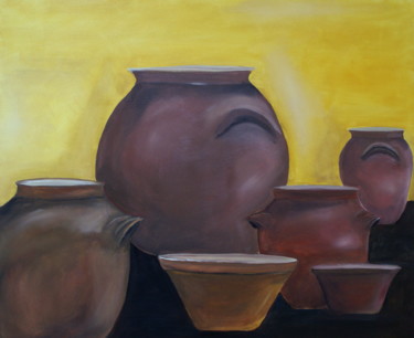 Peinture intitulée "Pots et Cassoles" par Daniel.C, Œuvre d'art originale, Huile