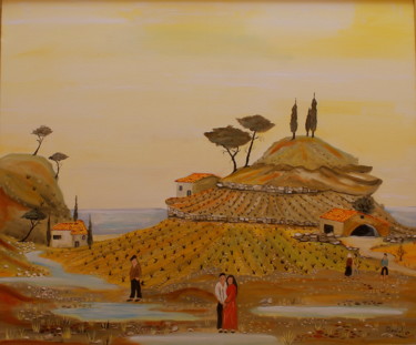 Peinture intitulée "Lagune , mer , et v…" par Daniel.C, Œuvre d'art originale, Huile