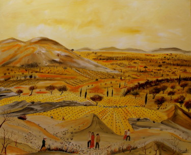 Peinture intitulée "Le Minervois" par Daniel.C, Œuvre d'art originale, Huile