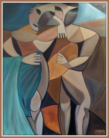 Painting titled "Les deux amis" by Daniel.C, Original Artwork, Oil