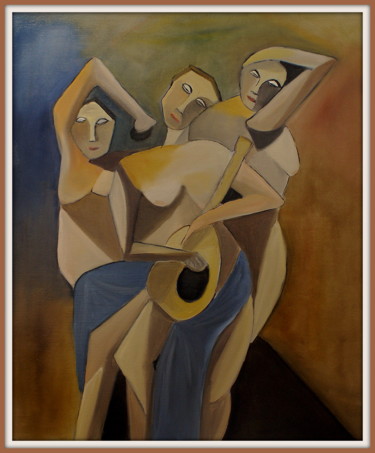 Peinture intitulée "Les musiciennes" par Daniel.C, Œuvre d'art originale, Huile