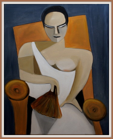 Peinture intitulée "Jeune fille à l'éve…" par Daniel.C, Œuvre d'art originale, Huile