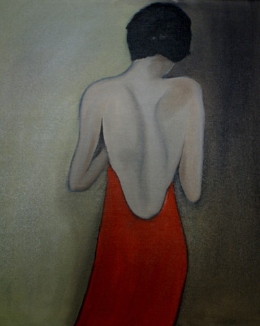 Peinture intitulée "Robe rouge" par Daniel.C, Œuvre d'art originale, Huile